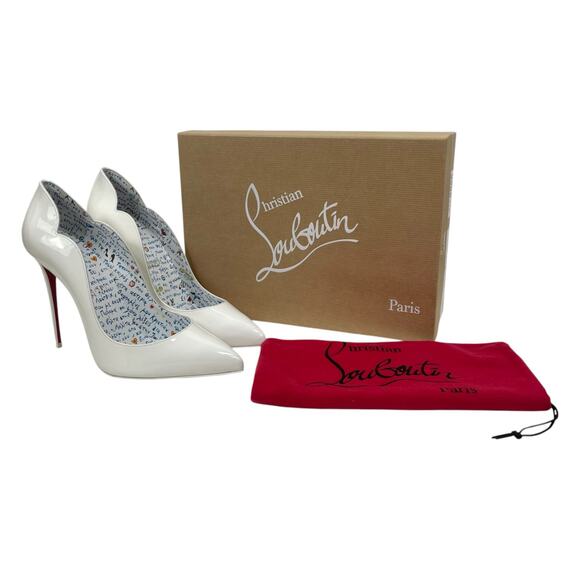 Christian Louboutin Hot Chick 100 Patent Leather Pump White Size 41 - Picture 11 of 12
